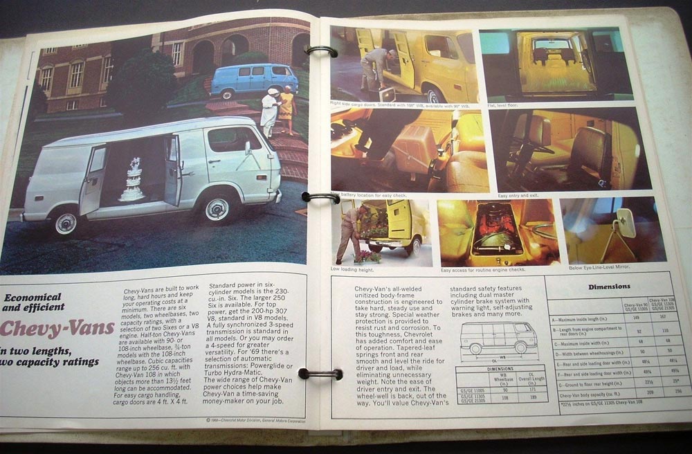 1969 Chevrolet Truck Fleet Sales Brochure Portfolio Panel Van Suburban Series 40