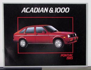 1985 Pontiac Acadian & 1000 Canadian Sales Brochure