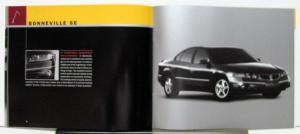 2001 Pontiac Bonneville Canadian Sales Brochure