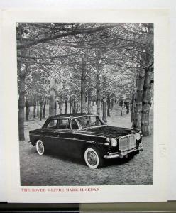 1965 Rover 3-Litre Mark II Sedan Canadian Sales Brochure & Specifications
