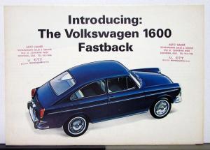 1966 Volkswagen 1600 Fastback Canadian Sales Folder