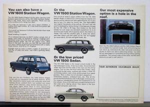 1966 Volkswagen 1600 Fastback Canadian Sales Folder