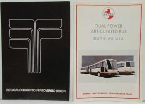 1988 Breda Dual Power Articulated Bus Spec Brochure with MFG Folder - Italian