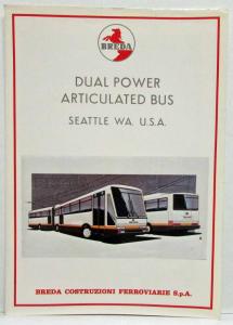 1988 Breda Dual Power Articulated Bus Spec Brochure with MFG Folder - Italian