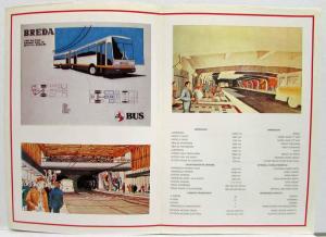 1988 Breda Dual Power Articulated Bus Spec Brochure with MFG Folder - Italian