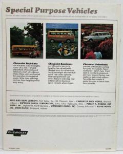 1969 Chevrolet Trucks School Bus Chassis Sales Brochure