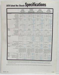 1970 Chevrolet School Bus Chassis Truck Movers Sales Brochure Original