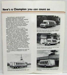 1980 Champion Classy and Dependable Medium-Duty Bus Sales Folder