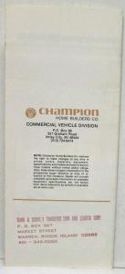 1980 Champion Classy and Dependable Medium-Duty Bus Sales Folder