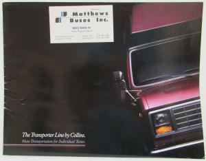 1987 Collins Buses Transporter Line Sales Brochure with Business Card