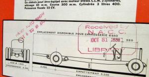 1933 Delayhaye Type 111 Bus 6 Cylinder Spec Sheet - French Text