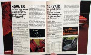 1969 Chevrolet Sports Department Brochure Corvette Camaro Nova Chevelle Corvair