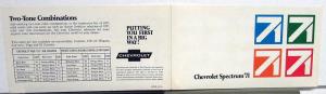 1971 Chevrolet Car Paint Chip Colors Sales Folder Original Vega Vette More Orig