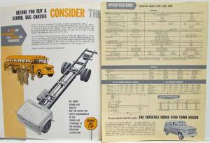 1961 Dodge Trucks School Bus Chassis Sales Folder