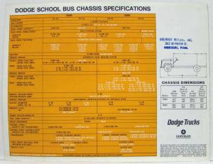 1971 Dodge Trucks School Bus Chassis Sales Folder