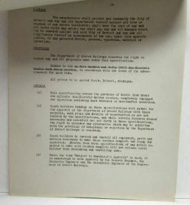 1926 Proposal Detroit Dept of Street Railways Specs for Double Deck Coach Bus