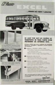 1954 Excel Bus Body Sales Sheet - Spanish Text