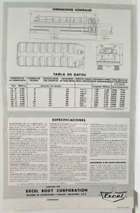 1954 Excel Bus Body Sales Sheet - Spanish Text