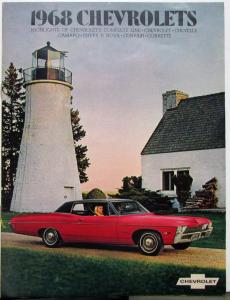 1968 Chevrolet Full Line Sales Brochure  SS 396 Malibu 300 Camaro Corvette Nova