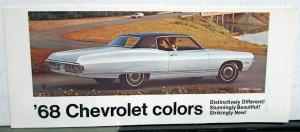 1968 Chevrolet Color Paint Chip Sales Folder Camaro Chevelle Nova Corvair