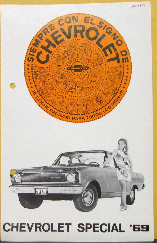 1969 Chevrolet Special SPANISH Text Sales Folder Original