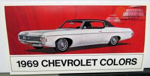 1969 Chevrolet Color Paint Chip Sales Folder Camaro Chevelle Corvette Nova NOS