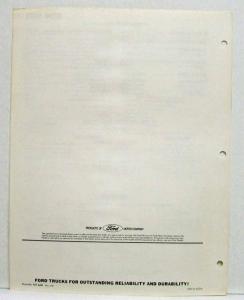 1964 Ford Truck B-700 School Bus Chassis Spec Sheet Rev 2-64