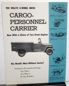 1954 Willys Jeep 4WD Cargo Personnel Carrier Truck Sales Brochure Overland