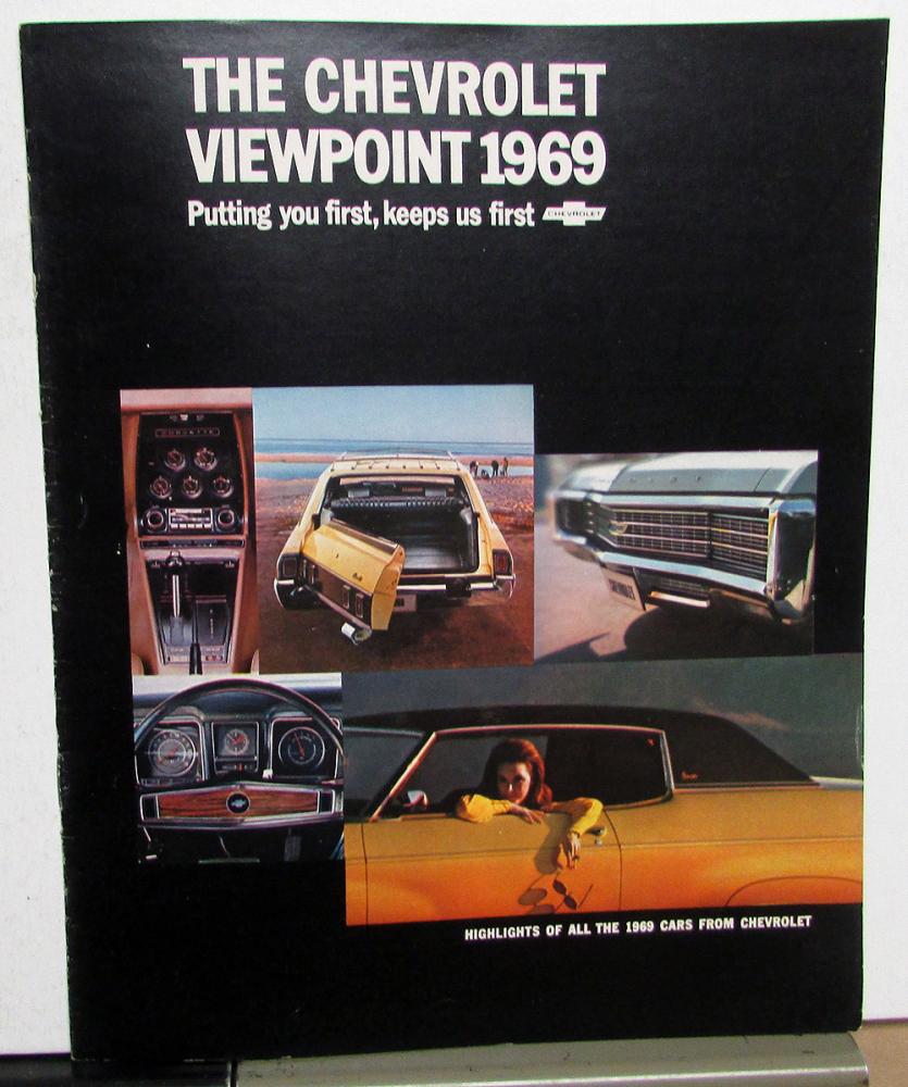 1969 Chevrolet Full Line Chevelle Corvette Nova Camaro Sales Brochure Original