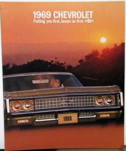 1969 Chevrolet Caprice Impala SS 427 Belair Biscayne Color Sales Brochure Orig