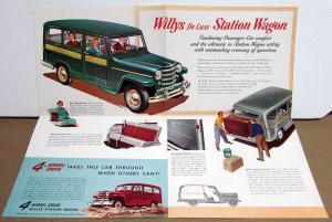 1954 Willys DeLuxe Station Wagon 4 or 6 Hurricane Engine Brochure Jeep Overland