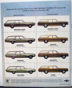 1969 Chevy Wagons Kingswood Townsman Concours Greenbrier Nomad Brochure