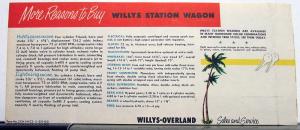 1954 Willys Station Wagon Overland Sale Leaflet RARE UNIQUE Vehicle CutOut Cover