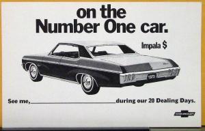 1970 Chevrolet Impala Mailer Postcard Original