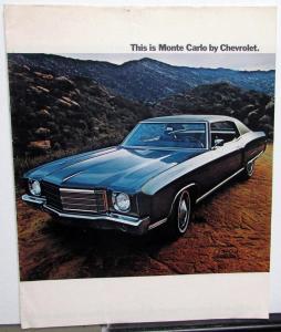 1970 Chevrolet Monte Carlo Color Sales Brochure Original D78774