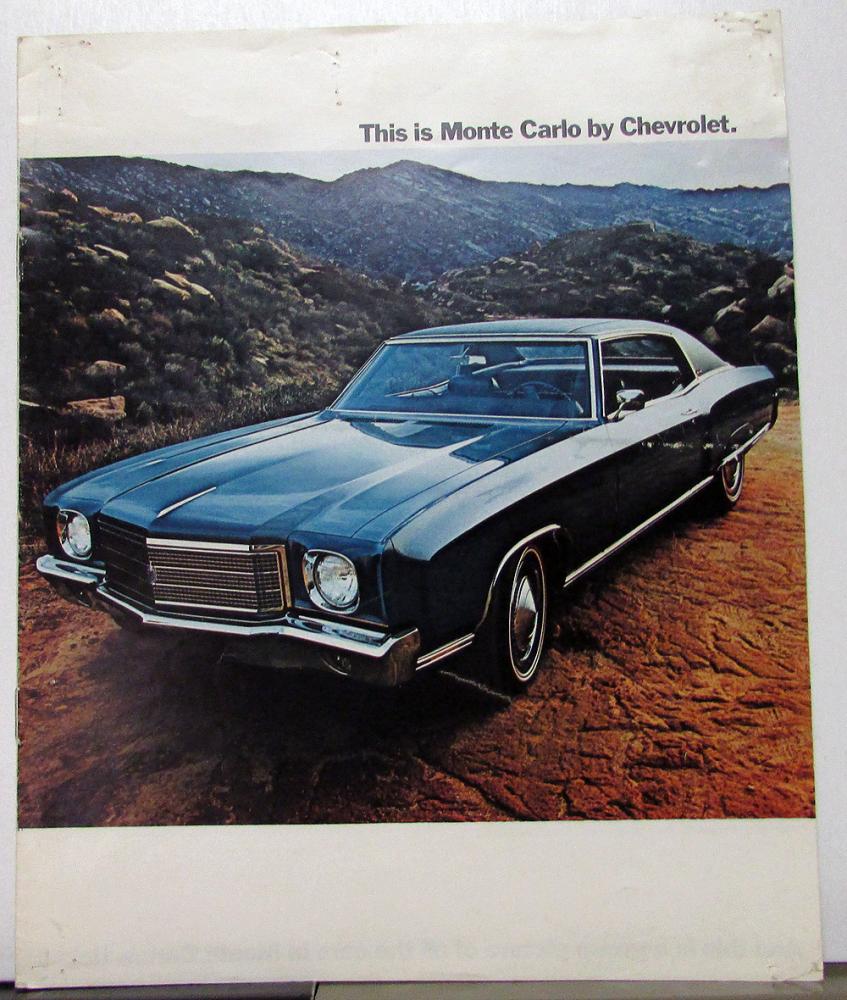 1970 Chevrolet Monte Carlo Color Sales Brochure Original Revision 1