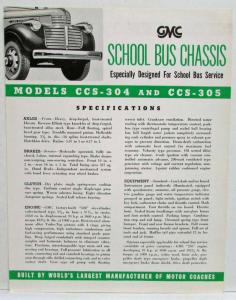 1941 GMC Trucks Safety School Bus Chassis Sales Brochure w 5 Models Spec Sheets
