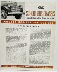 1941 GMC Trucks Safety School Bus Chassis Sales Brochure w 5 Models Spec Sheets