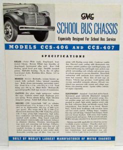 1941 GMC Trucks Safety School Bus Chassis Sales Brochure w 5 Models Spec Sheets
