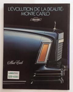 1978 Chevrolet Monte Carlo Canadian Sales Brochure In French Text