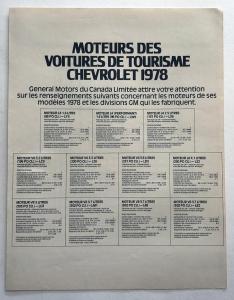 1978 Chevrolet Monte Carlo Canadian Sales Brochure In French Text