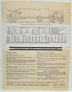 1953 GMC School Bus Chassis Series S400-24 Trucks Spec Sheet Orig Form ADV 132