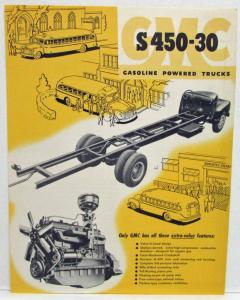 1954 GMC S 450 30 Gas Truck School Bus Chassis Sale Brochure Data Sheet Original