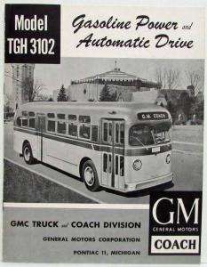 1955 GMC Trucks Gas Power Automatic Model TGH-3102 Coach Bus Sales Spec Brochure