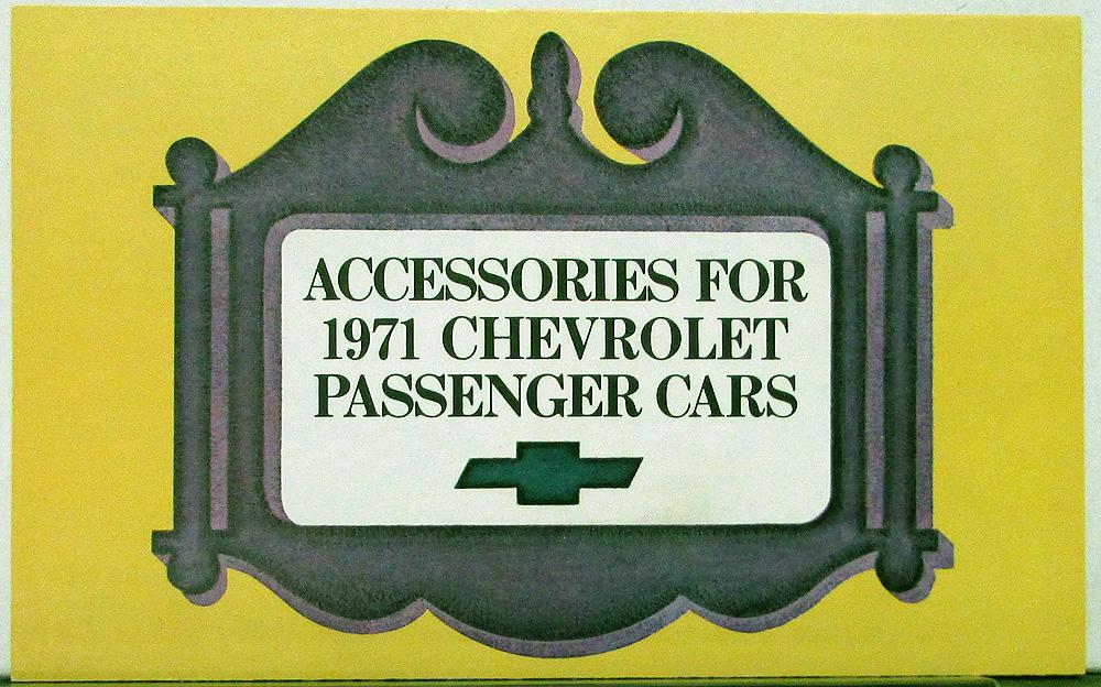 1971 Chevrolet Passenger Cars Accessories Sales Folder Color Original