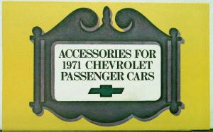 1971 Chevrolet Passenger Cars Accessories Sales Folder Color Original