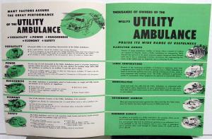 1955 Willys 4 Wheel Drive Utility Ambulance Overland Sales Brochure ORIGINAL