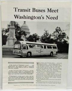 1963 GMC Transit Buses Meet Washington DC Need Reprint Article Hwy User Magazine