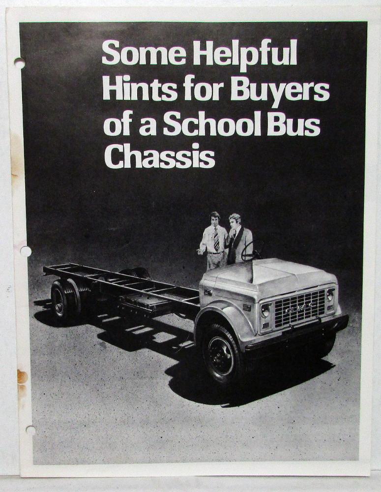 1979 GMC 6000 Series School Bus Chassis Hints for Buyers Sales Folder Original