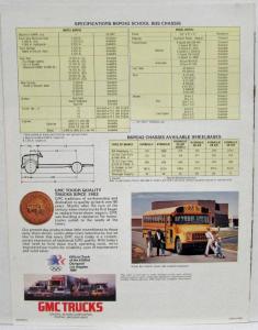 1983 GMC School Bus Chassis Gas & Diesel Power Trucks Sales Brochure Original